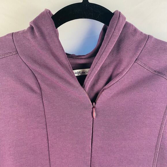 Soft Surroundings Purple Half Zip High Collar Pullover Size Large - Picture 3 of 8